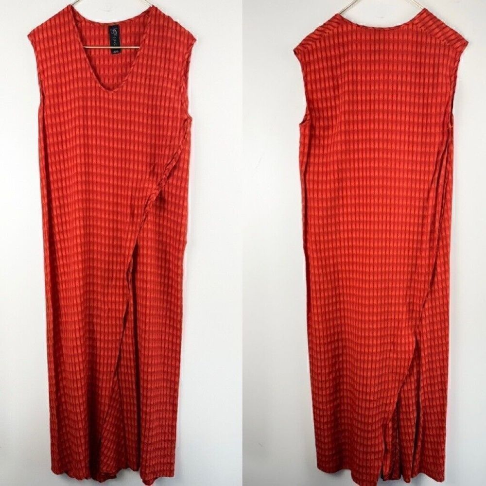 Zero + Maria Cornejo Dress Boho Artsy Vacation Resort Terracota modernminimalist